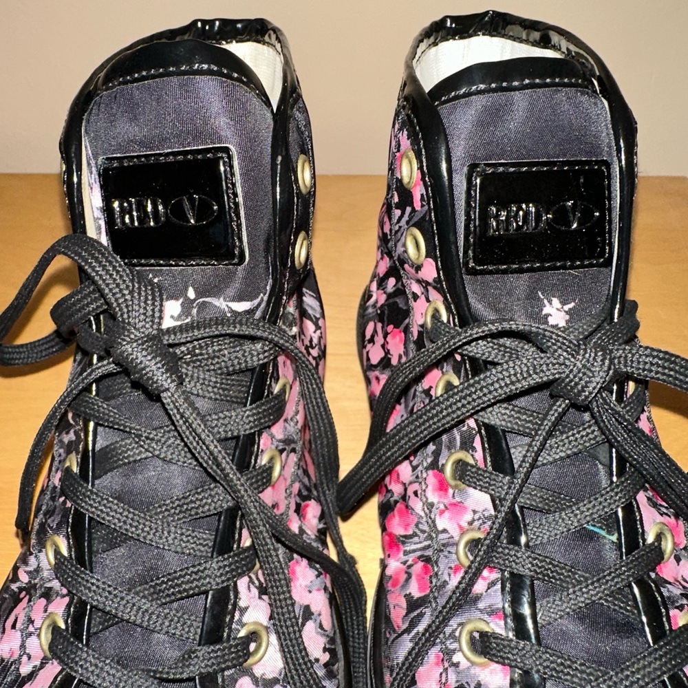Red Valentino floral high top sneakers 7.5 women’s - Picture 7 of 8